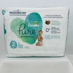 Pampers Pure Protection Baby Diapers Size 2 Jumbo pack 29 Count Hypoallergenic Baby Plant base liner, enriched with she...