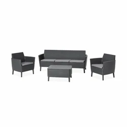 Habillez votre terrasse ou votre balcon avec le salon de jardin Salemo 5. Avec sa résine plastique injectée de...