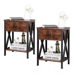 【Versatile to Use】 The X-shape leg desgin table w/drawer is versatile to use, it works great as a end table, entry...