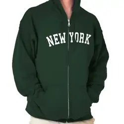New York State Pride Souvenir Unisex Zip Hoodie. Machine Wash Cold | Tumble Dry Low | Do Not Iron. | Large 24