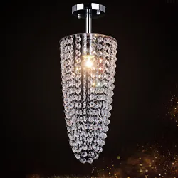 Crystal Chandelier Ceiling Light for Bedroom,Dining Room,Hallway, Living Room. Sputnik Chandelier 8 Lights Semi Flush...