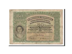 Billet, Suisse, 50 Franken, 1930, 1930-09-16, TB. Suisse, 50 Francs type 1921-28, 16 Septembre 1930, Alphabet 7L026433,...