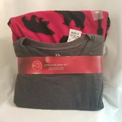 Mens Sleep Top & Microfleece Sleep / Lounge Pants Pajama Set - Bears Red / Gray. Condition is New with tags. Shipped...