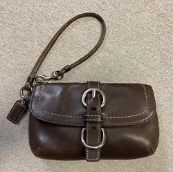 COACH Wristlet Brown Leather Clutch. Used condition