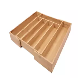 It is made from 100% bamboo. This drawer organizer is durable and water-resistant so it will withstand years of use....