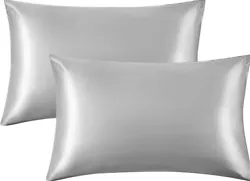 Satin Pillowcase (2 Pack) for Hair Skin Silk Pillow Case, Queen Size(20x30 inch) Color; Black, Silver, Champagne and...