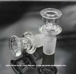This ad is for 1 (one) clear glass shot glass shaped water pipe slide bowl head piece with a clear glass doughnut grip...