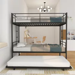 Weight capacity up to 250 lbs of upper bed ,350 lbs of bottom bed, 250 lbs of trundle bed. This safety railing prevents...