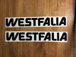 (2x) 18” Vw Volkswagen Westfalia Camper Bus Van Decal Sticker Set. You will get 2- black westfalia decals. These are...