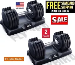 Details: FLYBIRD ADJUSTABLE DUMBBELL, SIMPLE ADJUST WEIGHT BY TURN HANDLE! There are 5 weights choice in ajustable...