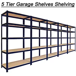 4 / 5 Tier Garage Shelves Shelving Unit Racking Boltless Heavy Duty Storage Shelf. This steel shelving rack is perfect...