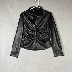 Zara Vegan Leather Shaket Women’s Large Suede Shirts Button Up Jacket. Condition is Pre-owned. Shipped with Standard...