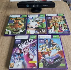 Kinect Xbox 360 + 5 Jeux Kinect.  The lapins cretins partent en live Kinectimals Dance central 2 Kinect joy ride Kinect...