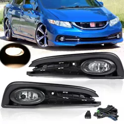 Fit 2013 2014 2015 Honda Civic. 1 X Pair Fog Lights. | Fog Lights |. | Bumper Grille |. 1 X Front Bumper Upper Grille....