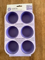 Wilton Silicone Bakeware, 6 Cup Muffin Pan NEW Purple Kitchenware. Condition is 