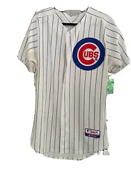 Majestic Chicago Cubs Cool Base Pinstripe Tackle Twill Baseball Jersey - White,.  Used good condition minor spot with...