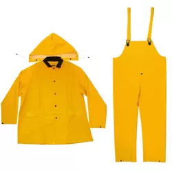 Enguard’s 3-Piece HEAVY DUTY rain suit has adjustable suspenders, a heavy weather shielding jacket and a detachable...