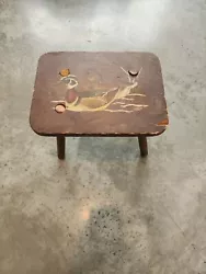 Nice antique American painted foot stool with original painting of two ducks. $75 or best offer. Condition is excellent...