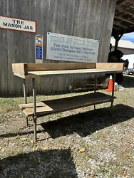 Great original workbench that is in good overall condition. The table was used for a workbench in a shop in Kentucky....