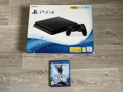 Ps4 slim 500giga En boiteAvec cales et notice Tous les câbles 1 manette Un jeu battlefront