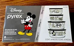 Disney 100 Year Anniversary Pyrex Glass Food Storage Bowls and Lids Set 8 Pieces.New in unopened boxNonsmoking and...