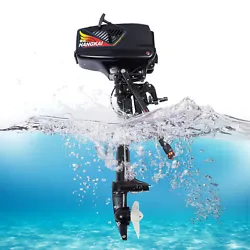 2 Stroke 3.6HP Outboard Motor Fishing Boat Engine Water-cooling Fishing Boat USA. Lift/Tilt Feature for Shallow Water...