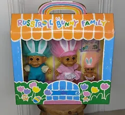Russ Troll Bunny Family In Original Package Have not been removed from the original box. 3 Trolls Total  Good Condition...