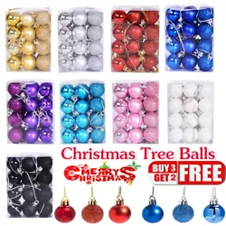 1lot 24PCS Decor Balls with box. Designed in 3 types: Shiny, Matte, Glitter. Perfect to decorate a whole tree. Plastic...