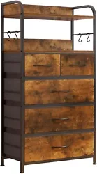 Works perfectly with other storage furniture. 5 chests of drawers to conveniently organize your clothes, pants, socks,...