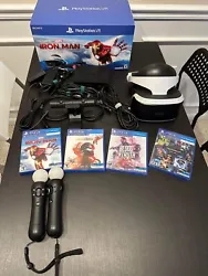 PS4 VR Sony PlayStation 4 Headset with All Connections Camera and Controllers.Barely used.Includes:-The Walking Dead:...
