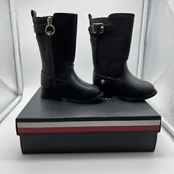 Tommy Hilfiger Vallary Tall Boots Black Girls 5M. Worn once comes with original box.