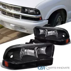 1998-2004 CHEVY S10 PICKUP MODELS ONLY. 1998-2004 CHEVY BLAZER MODELS ONLY. BLACK HOUSING CLEAR LENS HEADLIGHTS. BLACK...