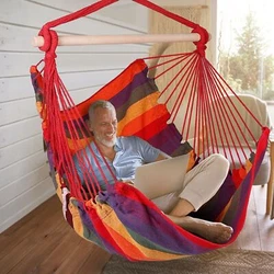 264LBS Max Load: With a capacity to hold 264lbs in weight and a wooden stick to hang,this hammock chair is suitable for...