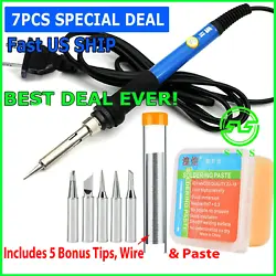 Professional Soldering Tool is great for lead-free soldering semiconductors. Power: 60W. Soldering Iron Length: 23 CM /...