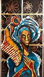 Mama Africa African Mother Abstract Art 100% hand painted Art.