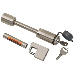 Fulton 580406 Stainless Steel Receiver And Coupler Lock Combo. This simple, convenient stainless steel set is keyed...