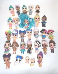 This amazing bundle includes 29 used loose figures with wear as shown in good condition pieces of L.O.L Surprise dolls,...