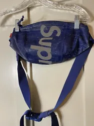 Rare blue Supreme Olmetex sling / cross body fanny pack.  This material is designed to be highly water resistant. ...