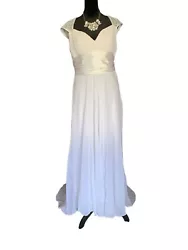 Elegant silver and white ever pretty gown size 8 evening or prom wear. Pre owned ever pretty dressWhite with silver...