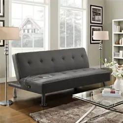Sofa Cama Plegable Convertible Moderno Con Puerto USB Muebles de Sala Futon NEW. Es el ahorrador de espacio perfecto...