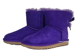 STYLE: MINI BAILEY BOW II WINTER WARM BOOTS. COLOR: CLASSIC BLACK, CHESTNUT, GREY, PINK CRYSTAL, MUSSEL SHELL PURPLE.