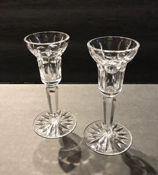 Elegant set of Waterford crystal taper candle holders.