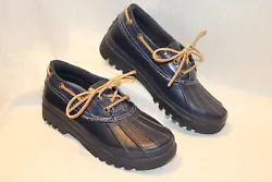 SPERRY Top-Sider Waterproof Rubber Low Duck Boot Shoes. Color: Blue and Black.