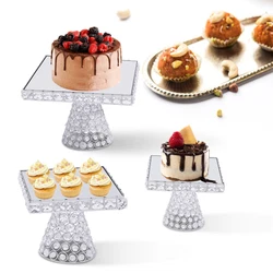 Key Words: L/M/S 3PCS Silver Cake Stand for Dessert Table Square Wedding Party Cake Stands   Application The cake...