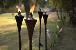 Add a Beautiful Touch to Your Backyard. Deco Window Outdoor Citronella Oil Garden Torches. DURABLE IRON MATERIAL: Made...