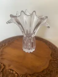 Up for your consideration a COFRAC Art Verrier France Crystal Art Glass Heavy Fluted Vase. Excellent used condition.
