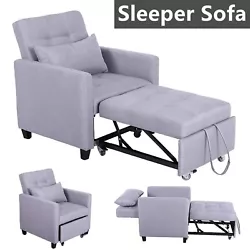 Modern Sofa Bed Chair 3-in-1 Lounger Recliner Convertible Pull Out Sleeper Chair. ⭐3-IN-1 SPACE-SAVING PULLOUT COUCH...