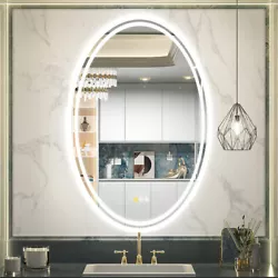 Oval Led Backlit Illuminated Bathroom Mirror IP65 Antifog Makeup Vanity Mirror.