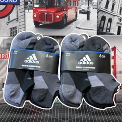 12 PAIRS ADIDAS MENS CUSHIONED AEROREADY LOW CUT SOCKS BLACK/GREY NEW. • BRAND NEW SOCKS • SHOE SIZE 6-12