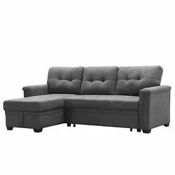 Lean back to relax, watch a movie, or sleep comfortably on the Ashlyn Woven Fabric Sleeper Sectional Sofa Chaise by...
